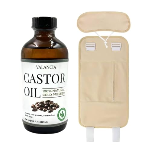Castor Oil Pack Wrap Kit (Pink) - Castor Oil Pack for Thyroid & Liver Detox - Organic Bamboo Cotton Kit, Reusable & Absorbent, No Leak, No Mess, Includes Hot and Cold Pack, Laundry Bag (Oil Not Inc.)