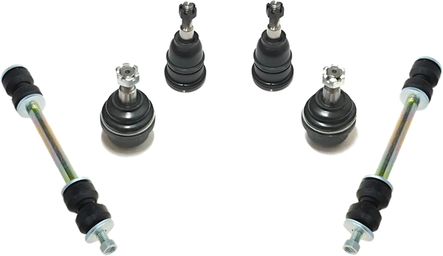 PartsW - 13 Pc Suspension Kit Upper & Lower Ball Joints, Sway Bar Links, Outer Inner Tie Rod Ends, Idler Arm Assembly, Pitman Arm with 3 Groove Spline Fits Chevrolet Avalanche/Chevrolet Silverado/