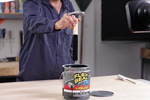 Flex Seal Liquid, 16 oz, Black, Liquid Rubber Coating Sealant, Waterproof, Flexible, Breathable, and UV Resistant, Roof Repair, Basements, RV, Campers, Trailers, Marine, EPDM, Masonry