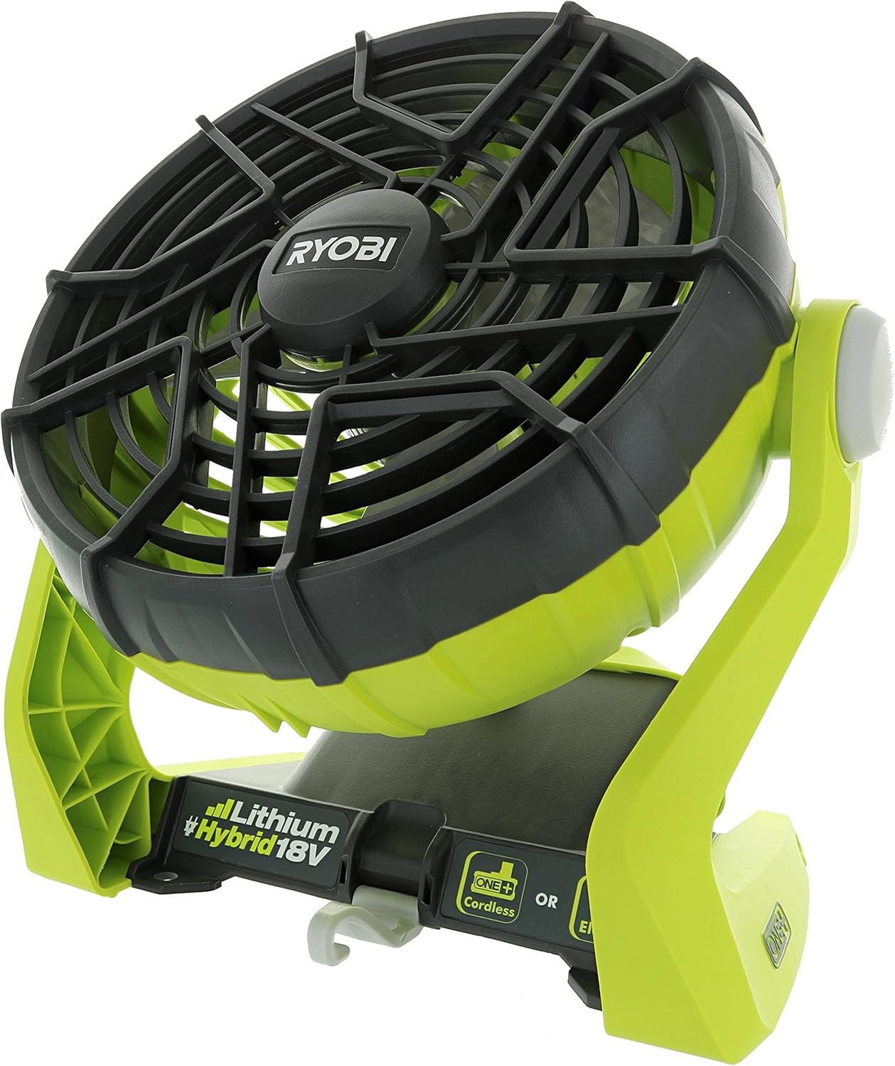 Ryobi P3320 18 Volt Hybrid One+ Battery or AC Powered Adjustable Indoor / Outdoor Shop Fan (Battery and Extension Cord Not Included / Fan Only)