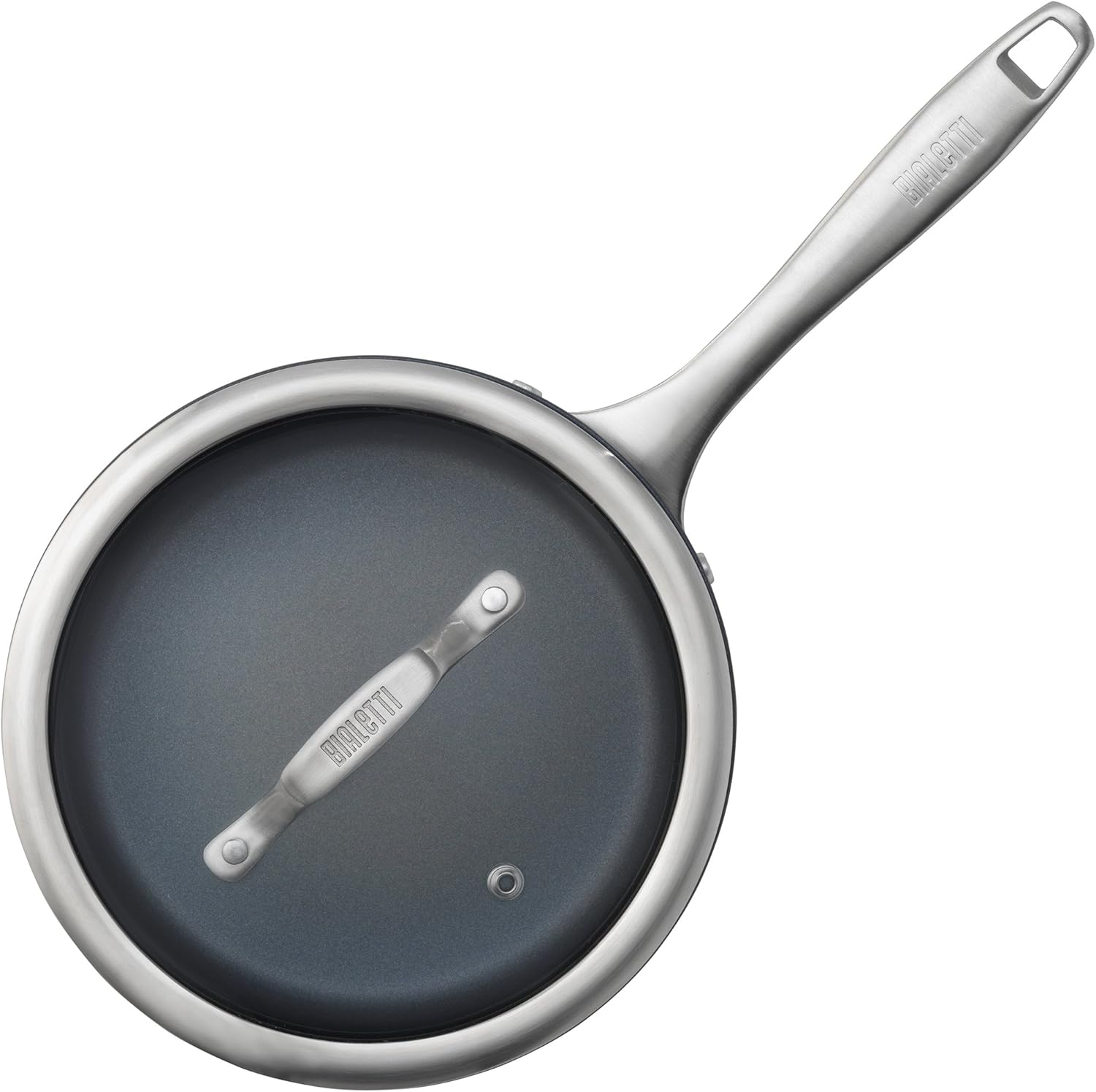 Bialetti Sapphire Hard Anodized Nonstick 10-Piece Oven-Safe Cookware Set, Gray - 10-Piece Set, Hard Anodized Aluminum, Nanotec-Infused Nonstick Surface, Stainless Steel Handles, Versatile, Oven-Safe