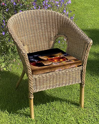 ALAGEO Chair Seat Covers Set of 2 Whisky Glass Waterproof Outdoor Seat Covers Wine Old Fashioned Cigar Chair Covers for Dining Room Removable Kitchen Chair Covers Slipcovers for Dining Garden