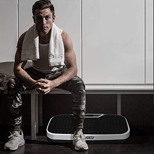 Hurtle Fitness Vibration Platform Machine - Home Gym Whole Body Shaker Exercise Machine Workout Trainer Fast Weight Loss w/Resistance Bands Easy Carry Wheel Remote Adjustable Speed