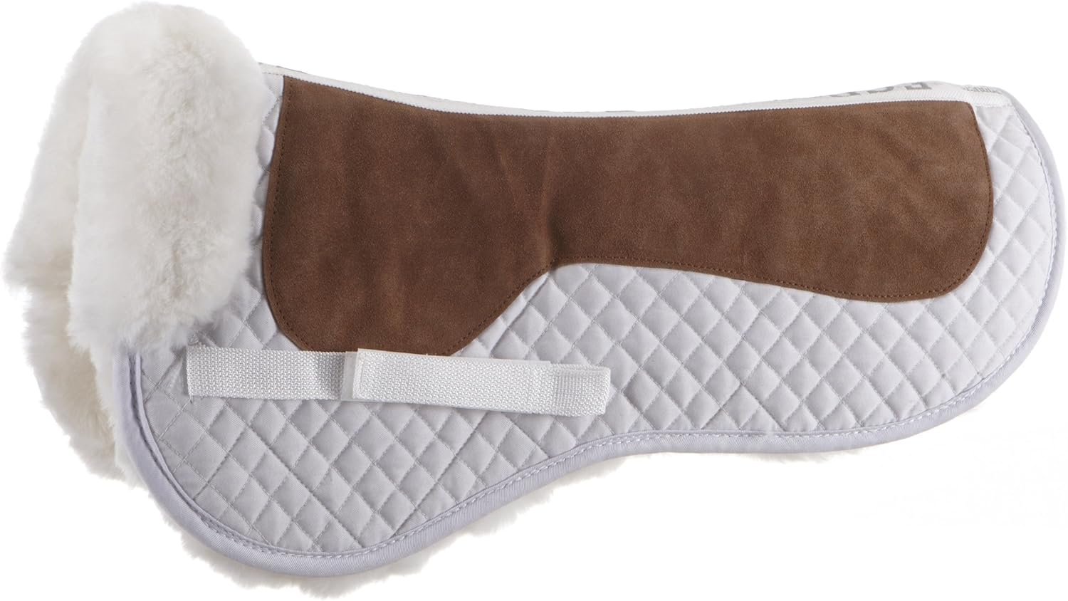 ECP Equine Comfort Products Sheepskin Classic Suede Top Half Saddle Pad - Medium - White