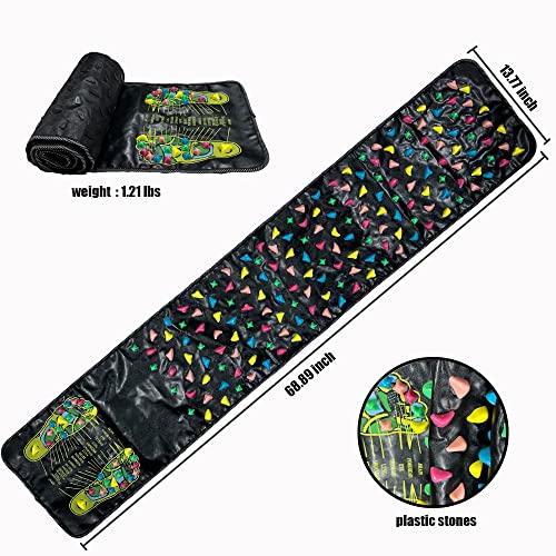 Foot Massage Mat, Reflexology Walk Massager Mats Acupressure Foot Pad Acupoint Mat for Blood Circulation Body Foot Leg Pain Relieve Relief (68 x 13inch)