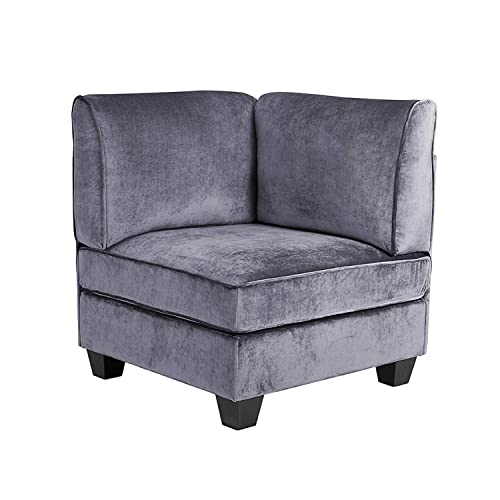 Lilola Home Simona Gray Velvet 8Pc Modular Sectional Sofa