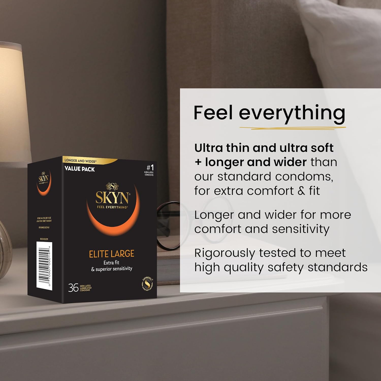 TROJAN Magnum BareSkin Premium Large 24 Count and SKYN Elite Large Non-Latex 36 Count Condoms