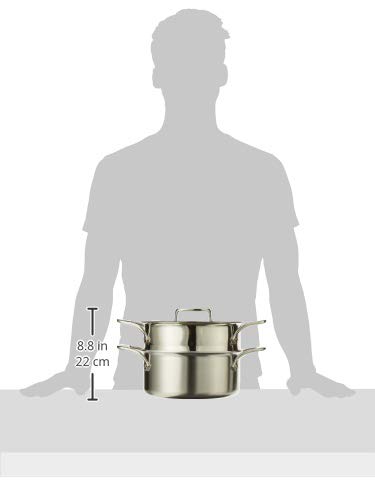 All-Clad BD55303 D5 Brushed 18/10 Stainless Steel 5-Ply Bonded Dishwasher Safe Casserole with Lid and Steamer Cookware, 3-Quart, Silver -