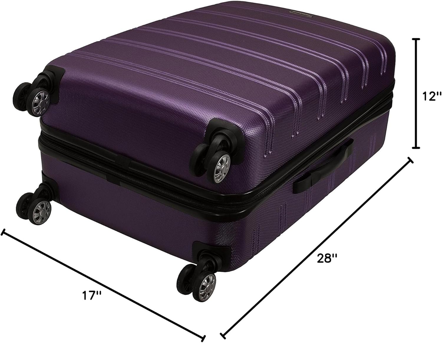 Rockland Melbourne Hardside Expandable Spinner Wheel Luggage, PURPLE, Checked Large 28