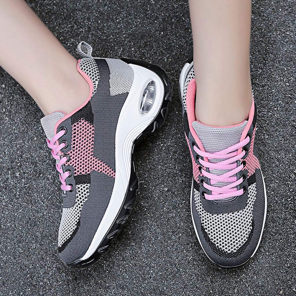 Hight Top Slip On Sneakers Women's Walking Shoes Slip-on Mesh Casual Running Jogging Shoes Sock Sneakers(0707ta144 Grey,Size 6)