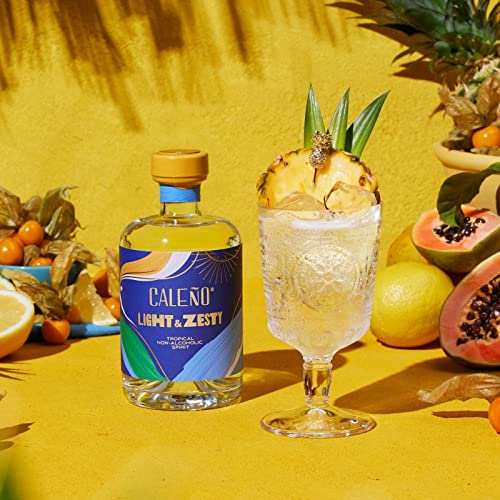 Caleño Light & Zesty Tropical Non-Alcoholic Gin | Award-Winning Non-Alcoholic Spirit | Expertly Distilled with a Mix of 10 Botanicals | 16.9 Fl Oz (500ml)