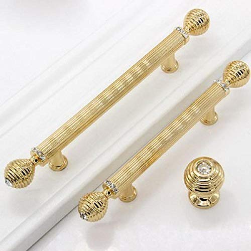 Cabinet Furniture Knobs 2Pcs Modern Fashion Crystal Furniture Handles Silver Gold Black Wardrobe Wine Cabinet Handles 192mm Golden