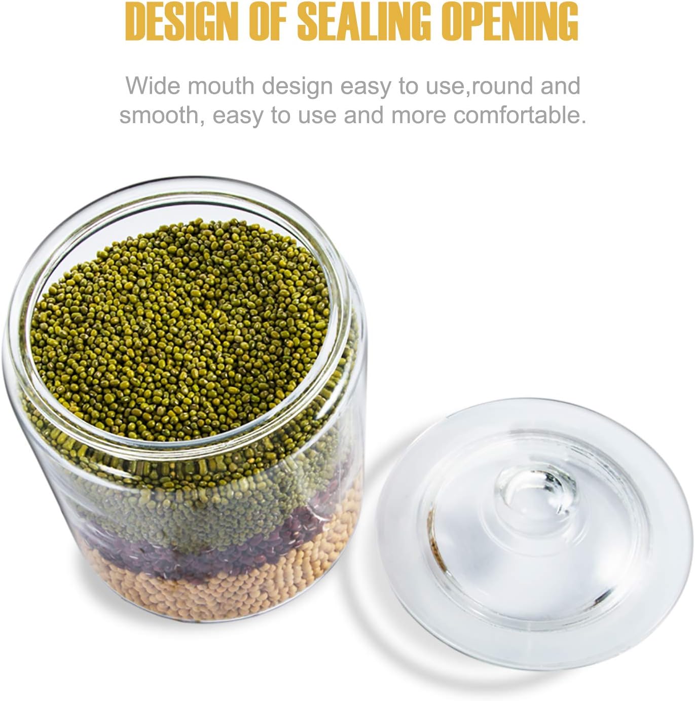 Masthome Large Glass Jar,1 Gallon Glass Jar with Lid, Airtight,Dishwasher Safe,Wide Mouth Glass Storage Canister for Pasta,Flour,Nuts,Cookies,& More-Send 15 Food Storage Bags