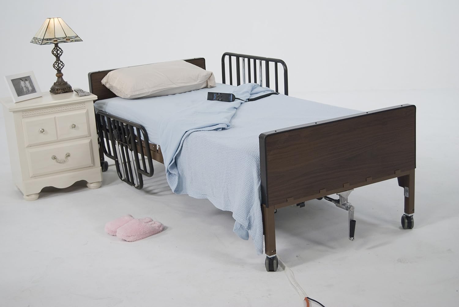 Drive Medical Delta Ultra Light Full Electric Bed with Half Rails, Model - 15033BV-HR