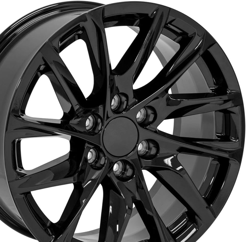 OE Wheels LLC 20 inch Rims Fits Silverado Suburban Tahoe Sierra Yukon Escalade 6x139.7 CA90 20x9 Black SET
