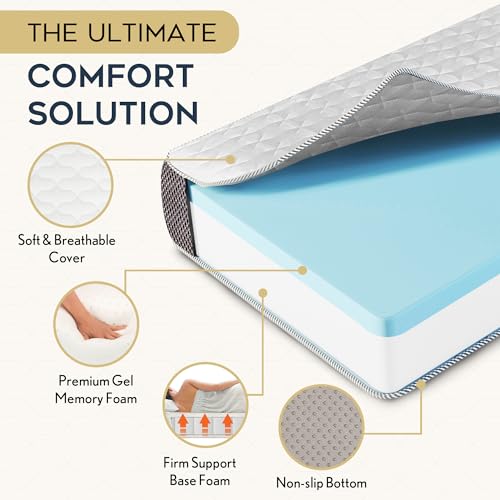 Tri Folding Mattress with Memory Foam Layer - 4 Inch Trifold Foldable Bed Mattress with Washable Cover | Full Size 75