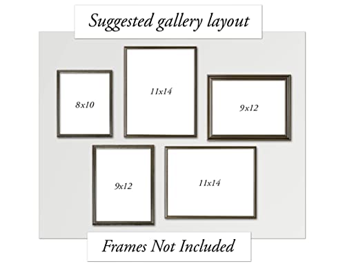 Vintage Moody Powder Room Wall Art Decor - Set of 5 Prints // Paris Wall Art Decor for Bedroom Women // Bohemian Aesthetic Bedroom or Makeup Room Wall Art Posters // Old Fashion Victorian Floral Decor