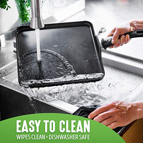 GreenLife Soft Grip Healthy Ceramic Nonstick, Cookware Pots and Pans Set, 16 Piece, Black & Soft Grip Diamond Healthy Ceramic Nonstick, Griddle, 11