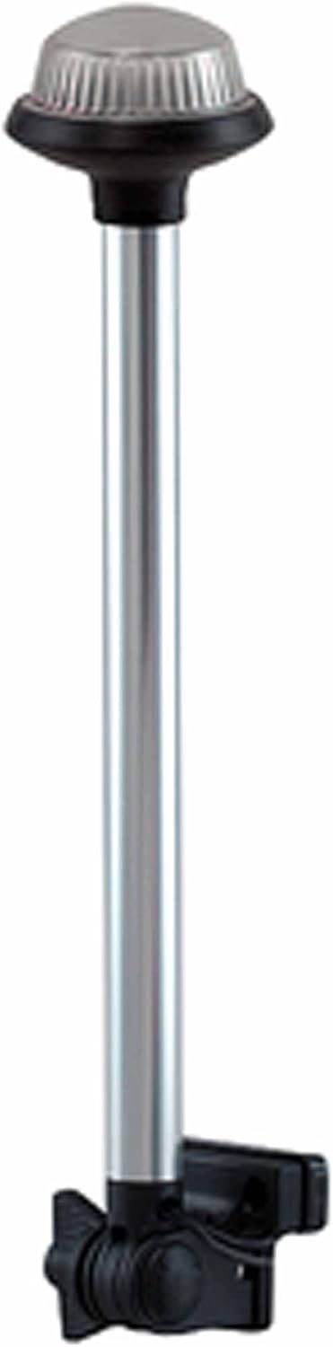 Perko 1634DP0CHR Horizontal-Mount Fold Down White All-Round Pole Light - 14.75