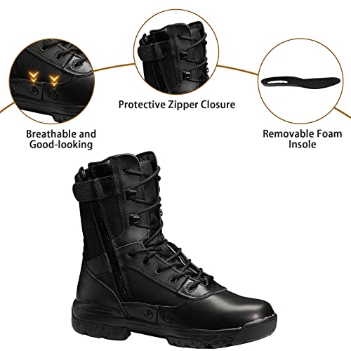 Men's Military Tactical Boots Army Jungle Boots with Zipper