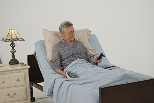 Drive Medical Delta Ultra Light Full Electric Low Hospital Bed Mattress, Half Rails & Innerspring