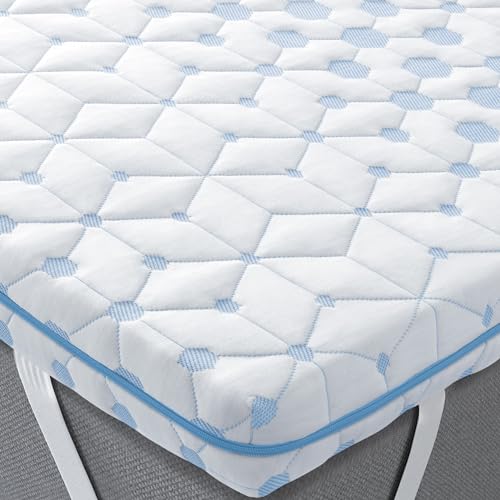 Sleepmax 4 Inch Firm Mattress Topper Queen - Gel Memory Foam Mattress Topper - High Density Foam Mattress Pad for Back Pain, Firm Foam Bed Topper with Removable Cover