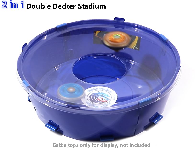 Double Decker Battle Arena Bye Stadium Drop Stadum for Beyblade Burst Battle Game Toys (Blue)