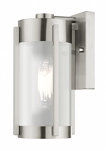 Livex Lighting 22380-91 1 Light Brushed Nickel Outdoor Wall Lantern