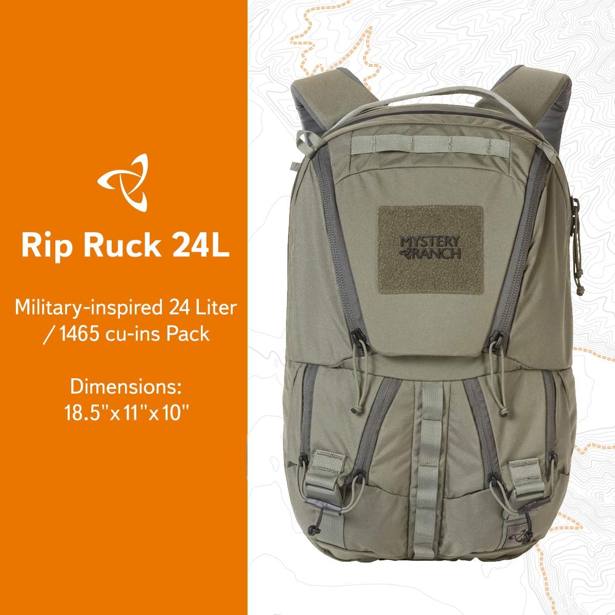 Mystery Ranch Rip Ruck 24 Backpack - Military Inspired Tactical Pack, 24L, Foliage