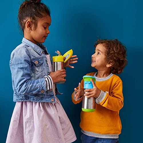 b.box 16.9 oz Insulated Water Bottle: Keeps Drinks Cold up to 15 Hours, Warm up to 8 Hours. Triple Wall Stainless Steel Kids Water Bottle. Dishwasher Safe (Blue Slate, 16.9 oz)