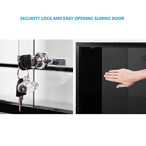 REPTI ZOO Glass Reptile Terrarium 64 Gallon Black-Tinted ECO Reptile Tank 48