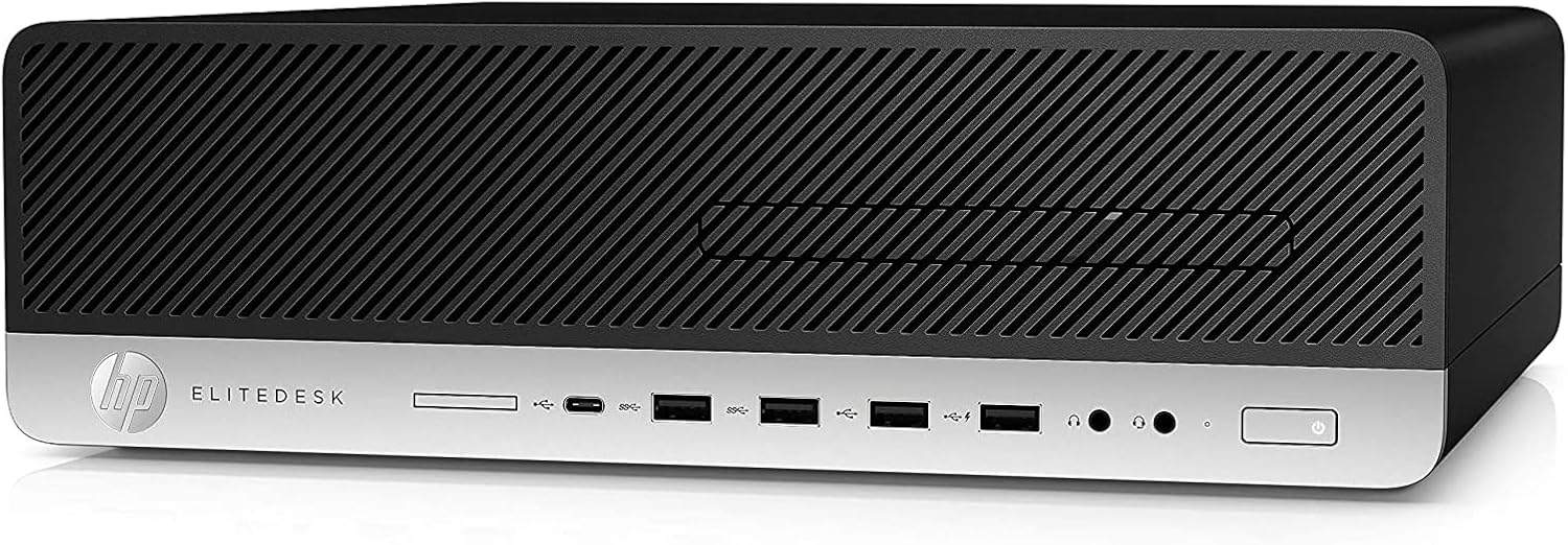 HP EliteDesk 800 G4-SFF, Core i5-8500 3.00GHz, 8GB RAM, 256GB Solid State Drive, DVDRW, Windows 11 Pro 64Bit, (Renewed)