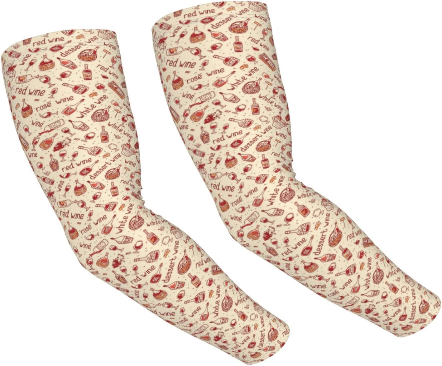 Cooling Arm Sleeves for Men Women Uv Protection - Red Wine Tattoo Sleeves to Cover Arms for Women Men, Farmers Defense Gardening Sleeves, Compression Sleeves for Women