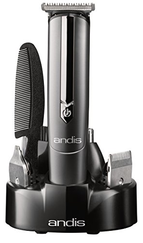 Andis 22705 EasyTrim2 10-Piece Precision Personal Ear, Nose, Eyebrow and Beard Trimmer Kit, Gray