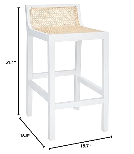 Safavieh Home Collection Saito Natural Low Back Cane 25.6-inch Counter Stool