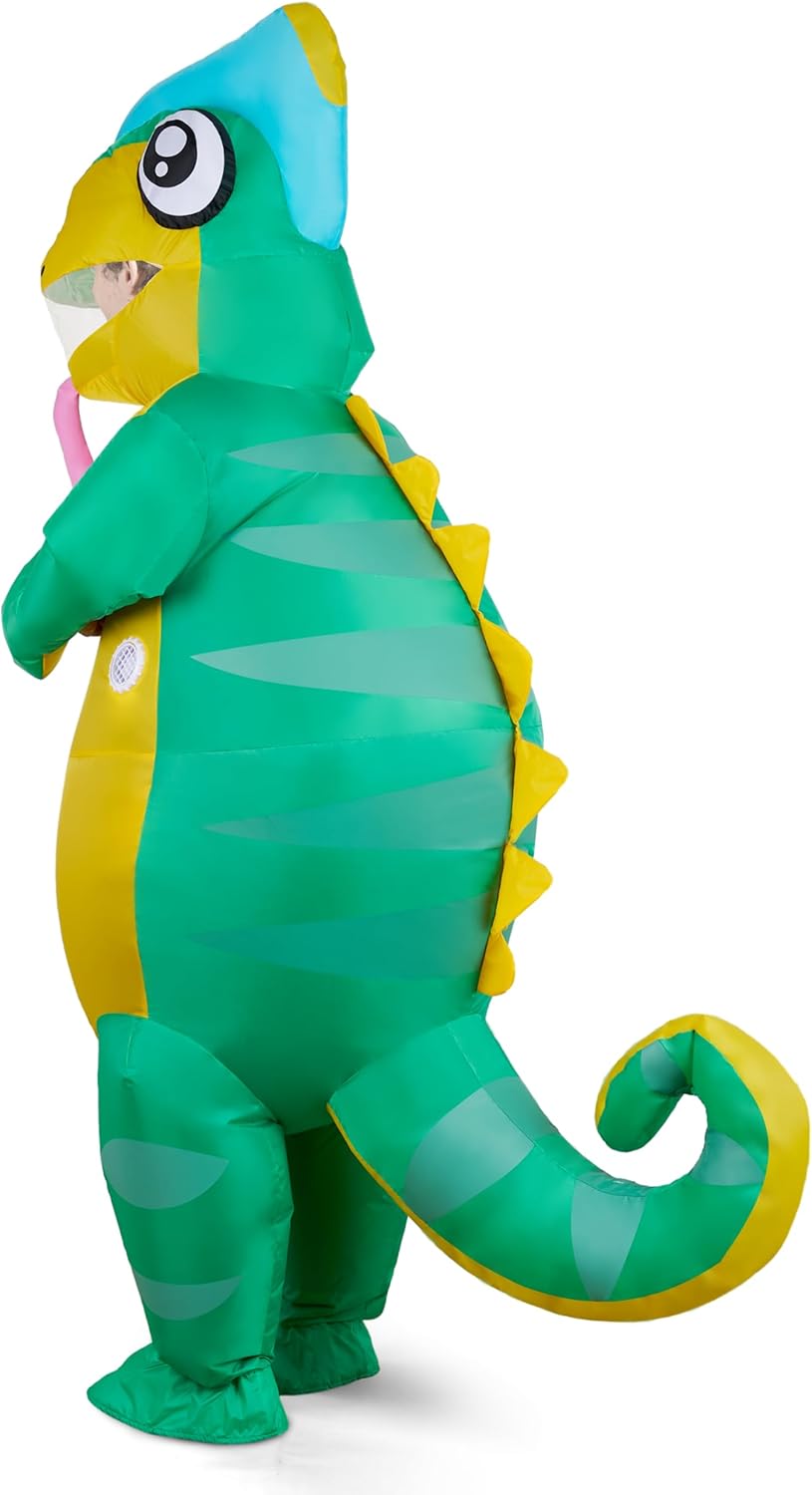 Spooktacular Creations Adult Inflatable Costume Full Body Light-up Chameleon Air Blow-up Deluxe Halloween Costume