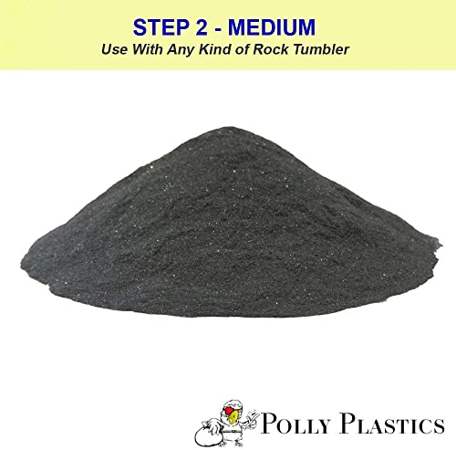 Polly Plastics Rock Tumbler Media Grit Refill, Medium 180/220 Silicon Carbide Grit, Stage 2 for Tumbling Stones (2 Pack) (6 lb.)