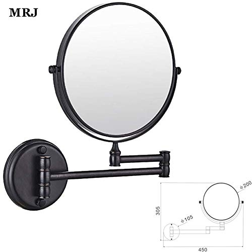Bathroom Mirror Wall Mounted Makeup Mirror 8-inch Two-Sided Swivel Wall Mounted Mirror Extending Folding Bathroom Shaving Cosmetic Make Up Mirror- 5X Magnification