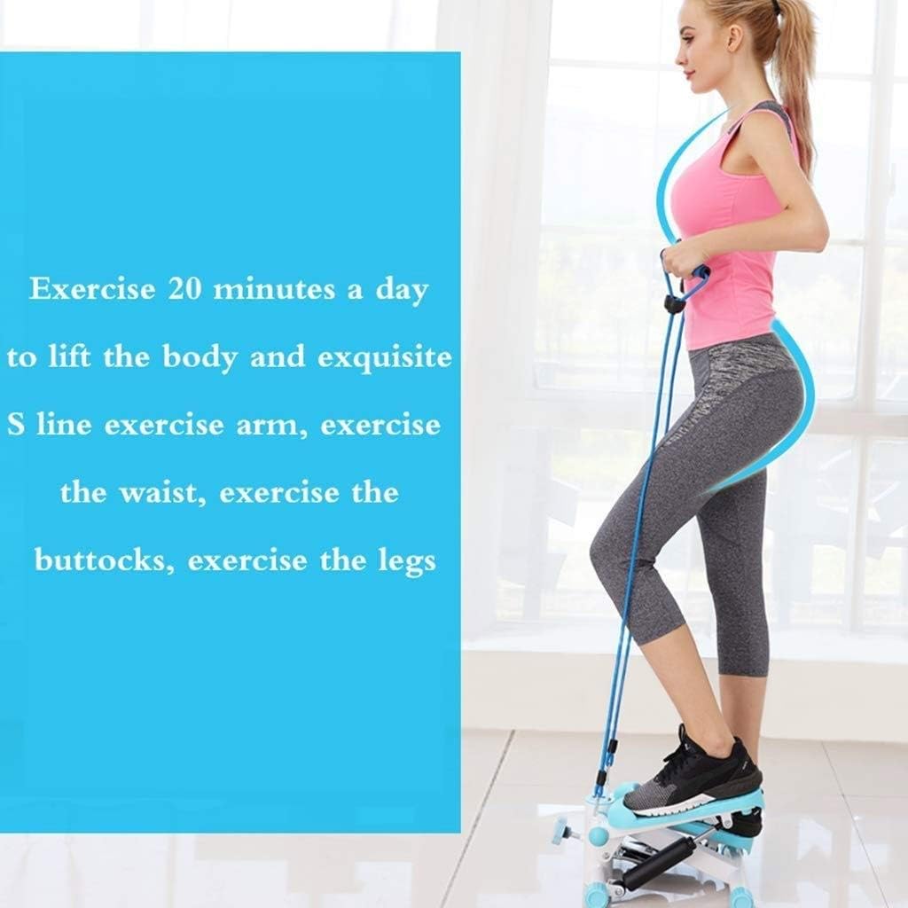 Stepper Adjustable Mini Stair Stepper, Exercise Equipment with Twisting Action Hydraulic Foot Machine Led Count Display Low Noise Operation (Blue)