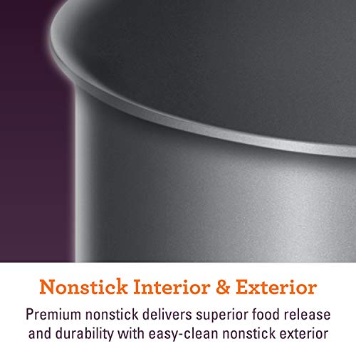 Breville Thermal Pro Hard Anodized Nonstick Sauce Pan/Saucepan/Saucier with Lid and Helper Handle, 4 Quart, Gray