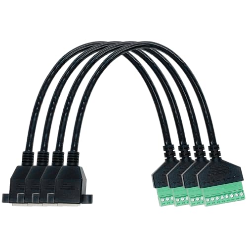 10 Pcs RJ45 Male to 8 Pin Screw Terminal Adapter,1ft RJ45 8p8c to 8Pin Bolt Terminal Connector for Cat 5/5e/6 Ethernet Extender CCTV Digital DVR Network Adapter (Male)