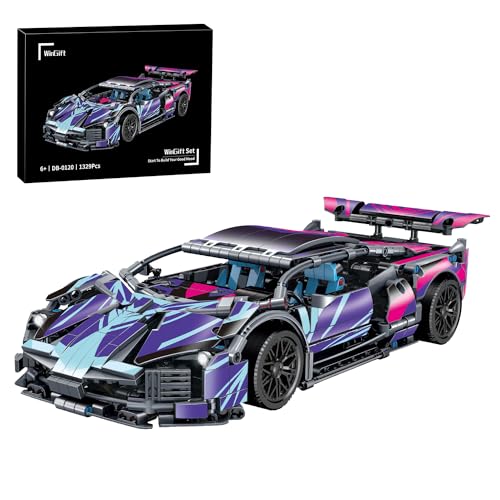 1329 Piece Sports Car Building Blocks Toys Boys or Adults Kits, 1:14 Race Car Model Building Set, Adult Collectible Model Cars Set to Build, STEM Super Cars Sets for Boys Girls Age 6-12, 8-14