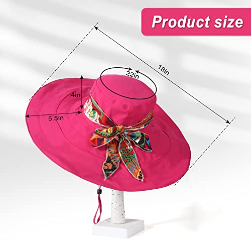 Womens Beach Hat Floppy Reversible Big Sun Hat Wide Brim Fedora SPF Hat UPF 50+