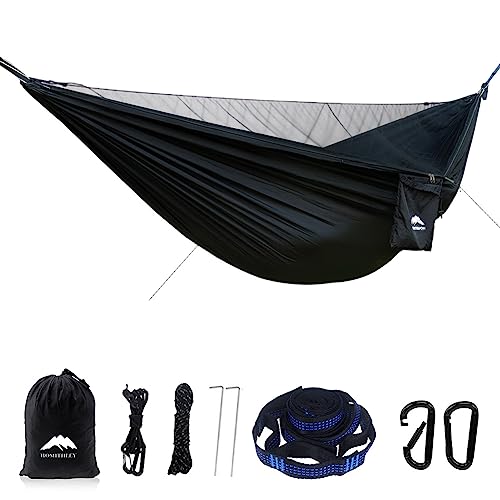 Camping Hammock - Portable Hammock with Mosquito Net, Lightweight Backpacking Hammocks Swing Camping Accessories for Indoor, Outdoor, Beach, Backyard, Patio, Travel, Hiking