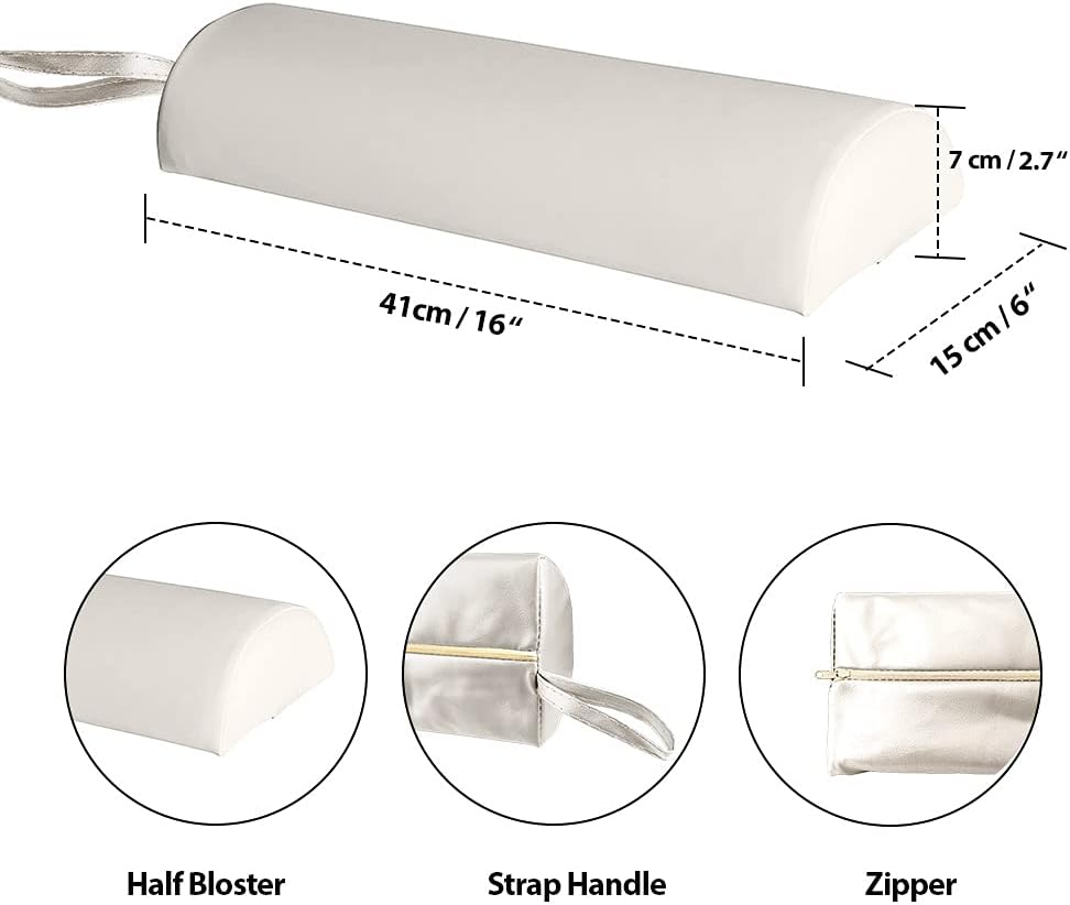 White 3-Section Aluminum 84'' L Portable Massage Table Facial SPA Bed Tattoo w/Bolster Pillow, Light Pink