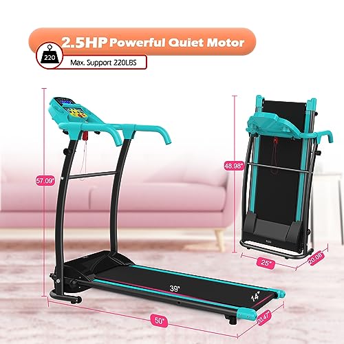 Folding Treadmill-Walking Pad-Treadmills for Home/Office-2.5 HP Portable Electric Foldable Treadmill Running Exercise Machine Compact Treadmill Fitness Workout Jogging