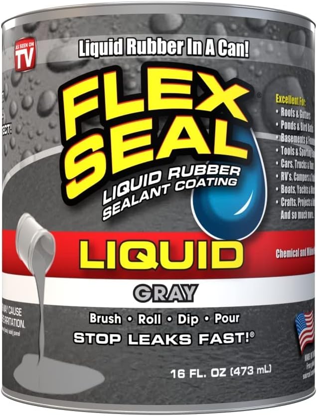 Flex Seal Liquid Gray and Clear 16 oz Liquid Rubber Coating Sealant Bundle