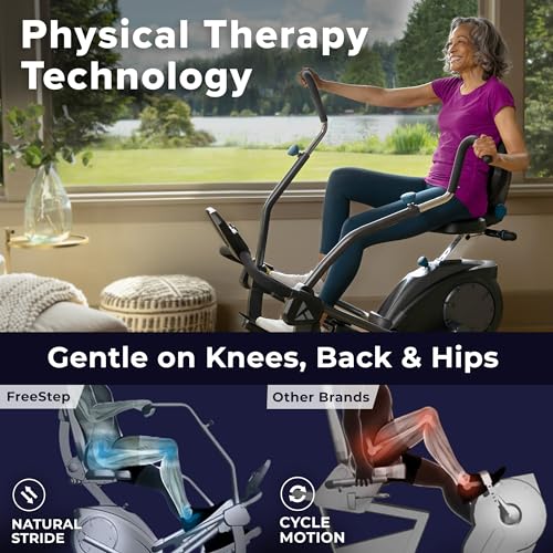 FreeStep LT3 Recumbent Cross Trainer Stepper - Zero-Impact Exercise w/Patented Physical Therapy Stride Technology, Whisper-Quiet, Free App w/Trainer-Led Workouts