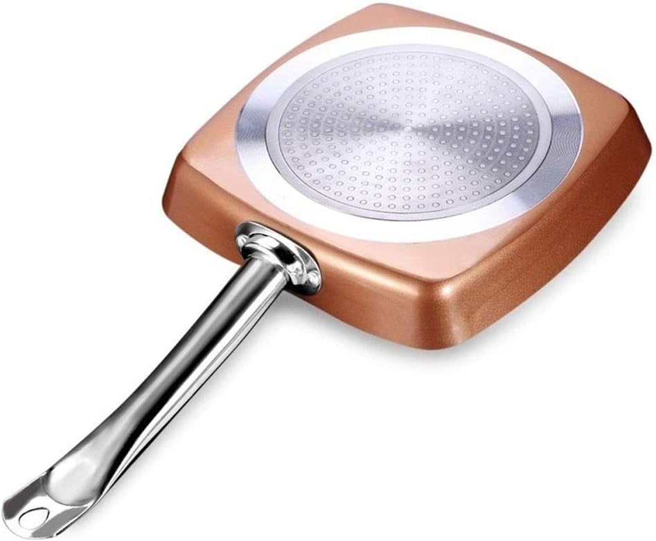 SURLAZ Pan Non-Stick Copper Square Frying Pan Skillet with Ceramic Coating Oven Dishwasher Safe Cooking pots and Pans