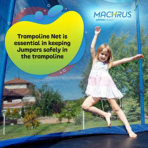 Upper Bounce Round Trampoline Safety Net-Round Trampoline using Variant Straight Poles-Breathable Weather-Resistant Trampoline Net Replacement-Installs Outside of Frame